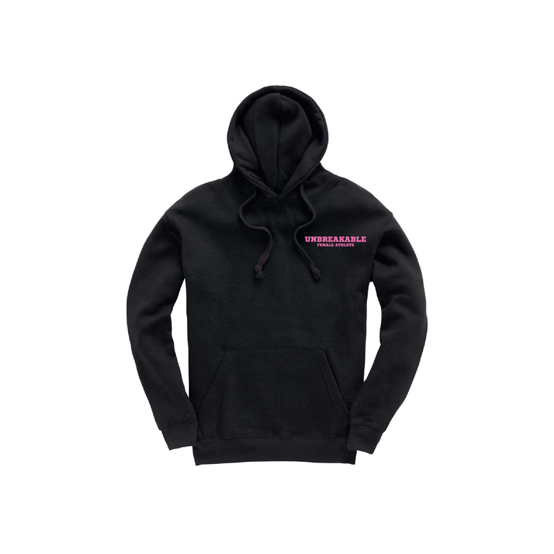 Unbreakable Female Athlete Black Hoodie
